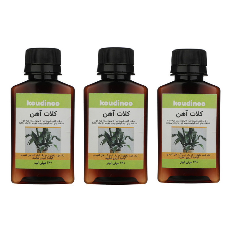 کود مایع کلات آهن کودینو مدل K-15 حجم 120 میلی لیتر بسته 3 عددی