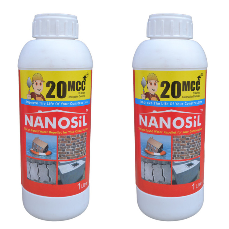 محلول نانو آبگریز و ضد آب کننده سطوح ساختمانی 20 میکرو مدل nanosilicon حجم 1 لیتر بسته 2 عددی
